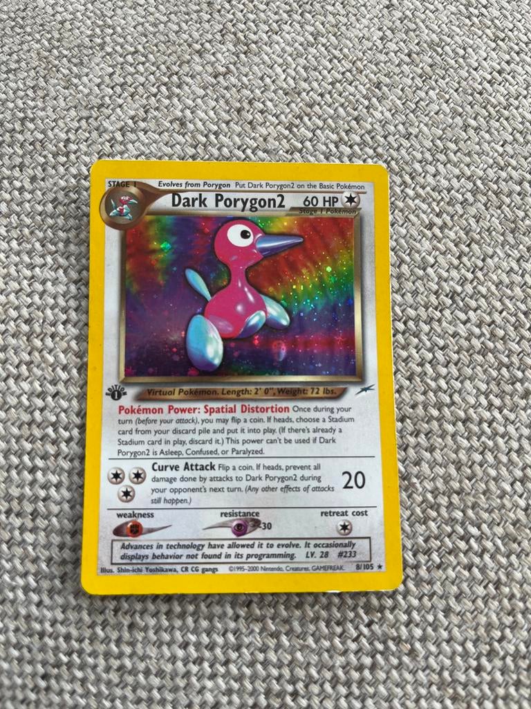 Dark Porygon2 - Zeldzame Pokémonkaart, Ophalen of Verzenden, Gebruikt, Losse kaart