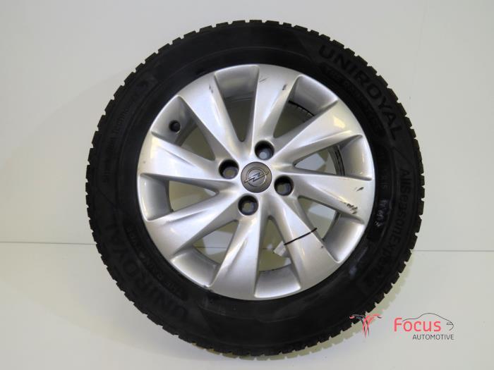 Velg + Winterband van een Opel Corsa, Gebruikt, -, -, Ophalen of Verzenden