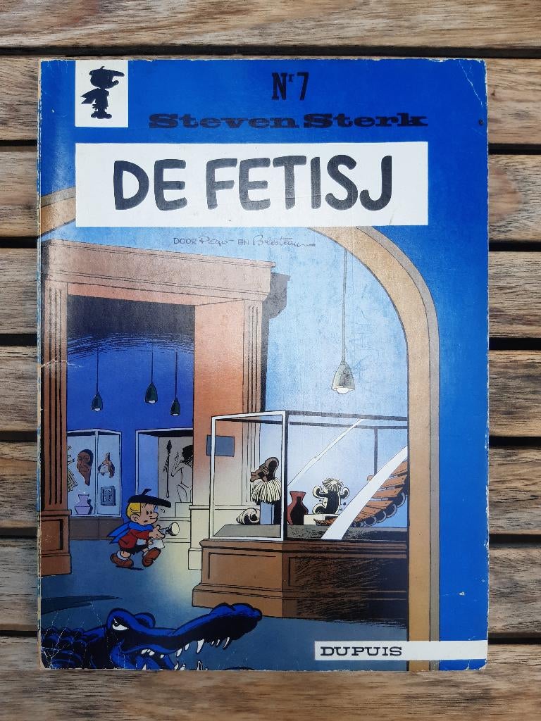 Steven Sterk deel 7 ,De Fetisj, 1ste druk 1978 SC , redelijk, Gelezen, Peyo, Eén stripboek, Ophalen of Verzenden