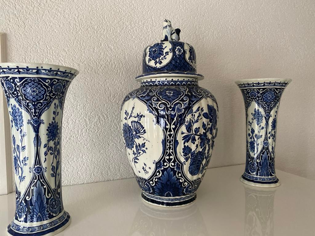 Delfts Blauw Vaas en Vazen Set, Antiek en Kunst, Antiek | Keramiek en Aardewerk, Ophalen of Verzenden