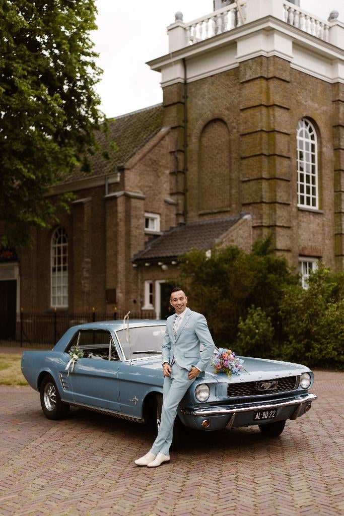 TROUWAUTO HUREN, FORD MUSTANG V8 1966 , ZELF RIJDEN, BLAUW, Trouwauto