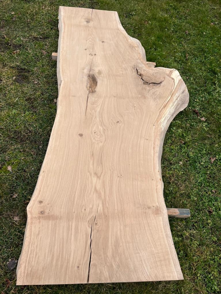 Eiken Tafelblad | Boomstamblad, Huis en Inrichting, Tafels | Eettafels, Nieuw, 50 tot 100 cm, 200 cm of meer, Rechthoekig, Eikenhout