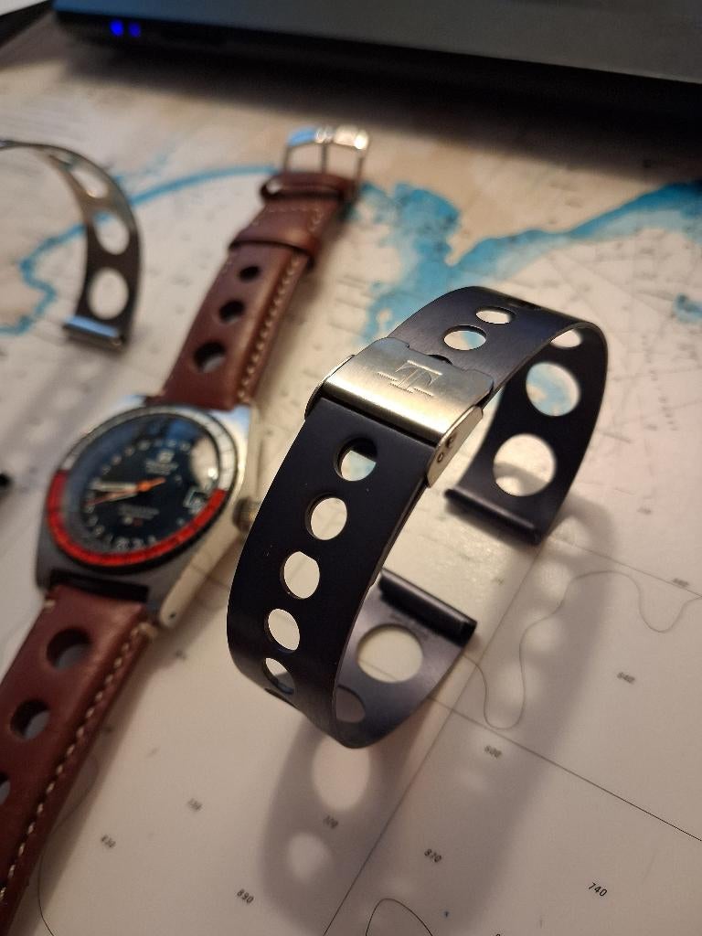 TISSOT zwart stalen rally horlogeband, Sieraden, Tassen en Uiterlijk, Horloges | Heren, Overige merken, Staal, Staal, Polshorloge