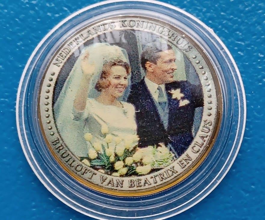 2 euro Bruiloft Beatrix en Claus 10 maart 1966 - gekleurd, Verzenden, Koningin Beatrix, Euro's, Losse munt