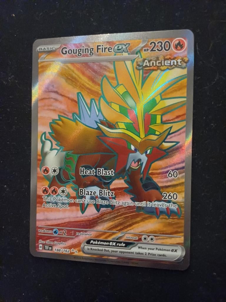 Pokémon Gouging Fire EX- 188/162, Ophalen of Verzenden, Losse kaart