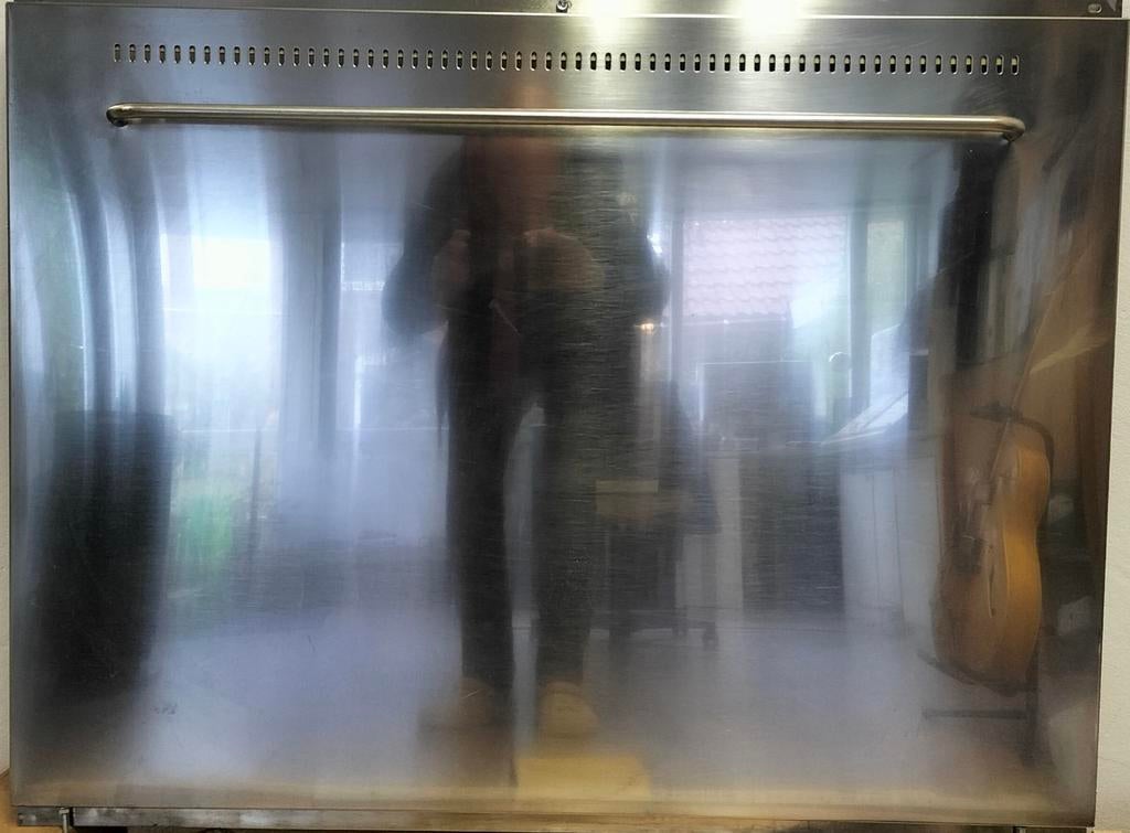 Achterwand rvs, Ophalen, Zwart, 50 tot 100 cm, Zo goed als nieuw