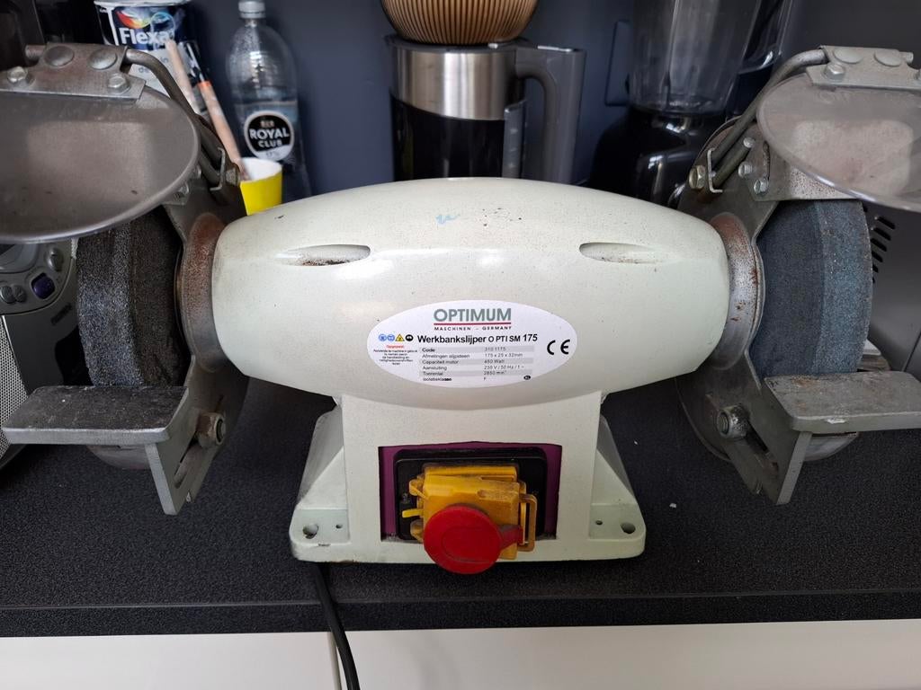 Optimum Werkbankslijper O PTI SM 175 - Goede Staat, Doe-het-zelf en Verbouw, Gereedschap | Slijpmachines, Ophalen of Verzenden