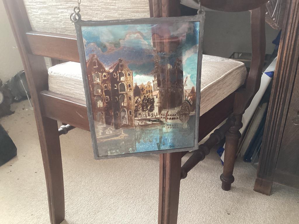 Amsterdam Oud Amsterdam / glas in lood 23x18.5 cm, Verzamelen, Merken en Reclamevoorwerpen, Ophalen of Verzenden, Overige typen