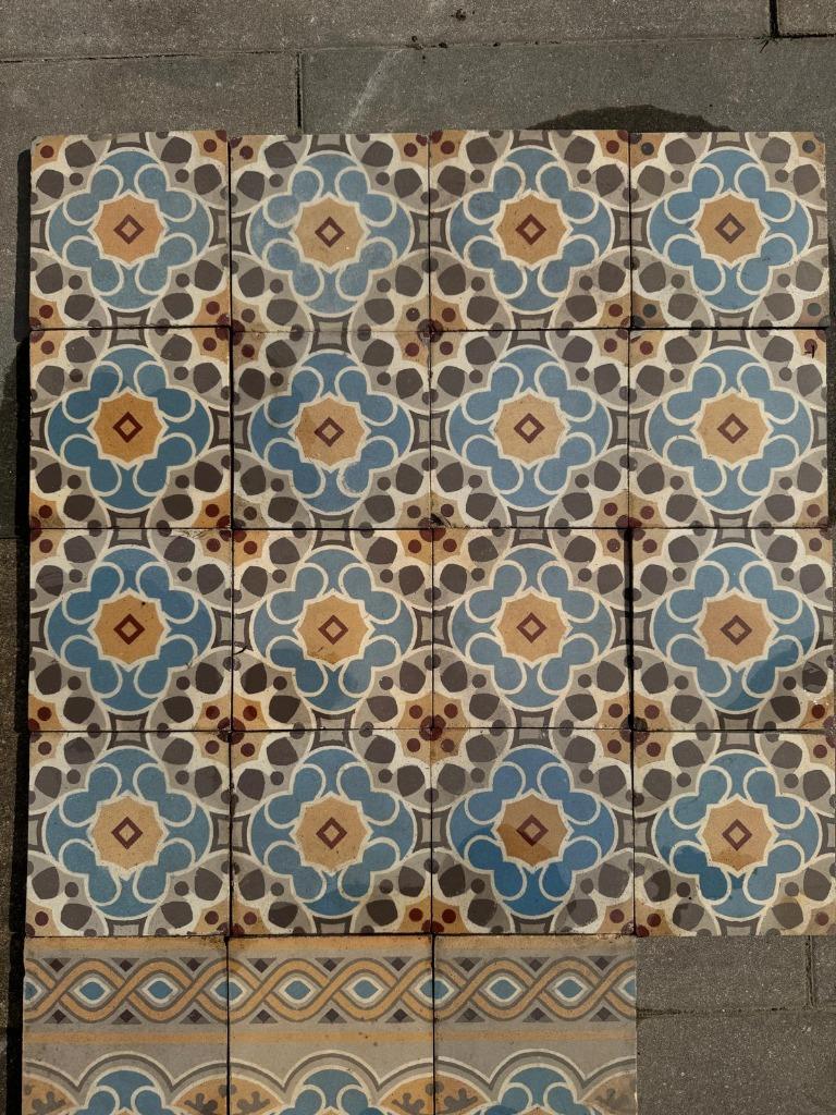 Antieke tegels 7m2, Doe-het-zelf en Verbouw, Tegels, Gebruikt, Keramiek, Ophalen of Verzenden, Minder dan 20 cm