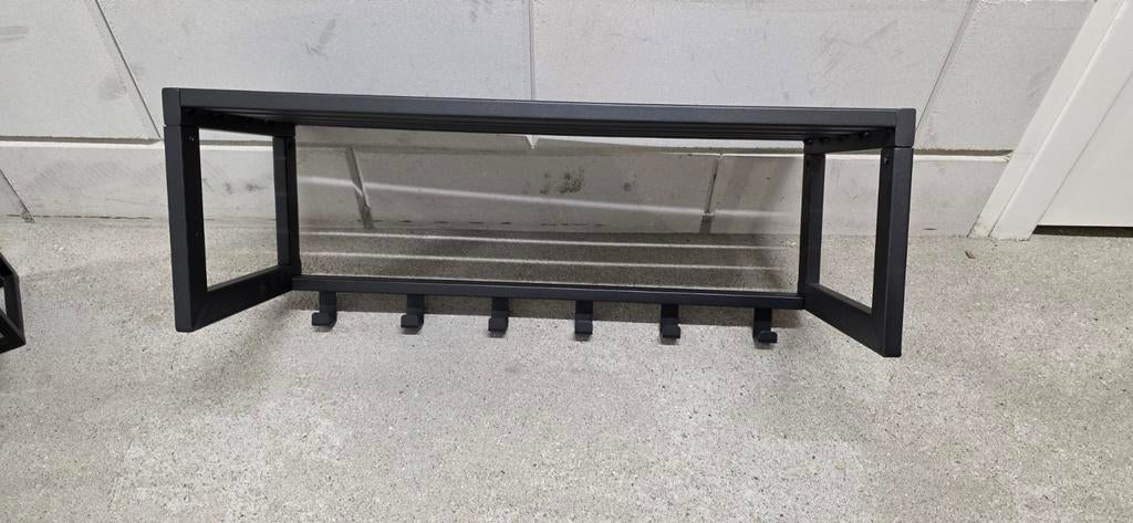 Moderne wandkapstok met hoedenplank 60 cm breed, Zo goed als nieuw, Minder dan 100 cm, Metaal, Ophalen