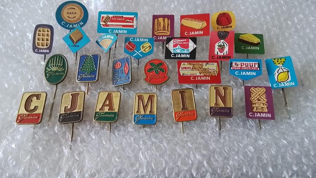 29 verschillende speldjes jamin, Verzamelen, Speldjes, Pins en Buttons, Ophalen of Verzenden, Zo goed als nieuw, Overige onderwerpen