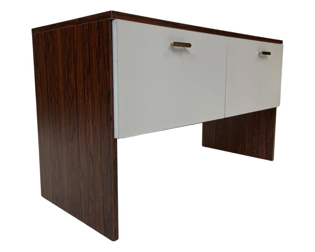 Vintage Compact Kastje Klepkast Rosewood Fineer, Ophalen, Gebruikt, 25 tot 50 cm, 50 tot 100 cm