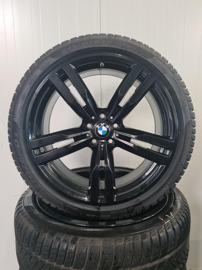 20' BMW 6 7 Serie Styling 648M Zwart met winterbanden 8mm, 245 mm, Banden en Velgen, Personenwagen, 20 inch