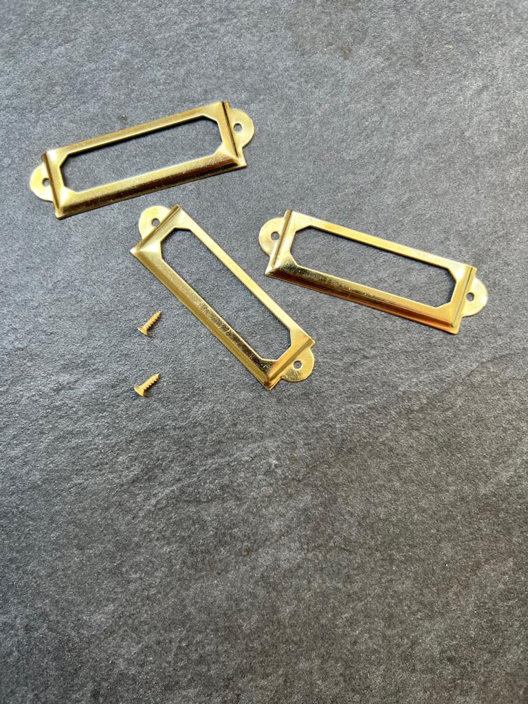 Etikethouder etiketgreep etiket strip houder goud kleur, Verburgt Vintage, Nieuw, Ophalen of Verzenden, https://verburgtvintage.nl/#contact