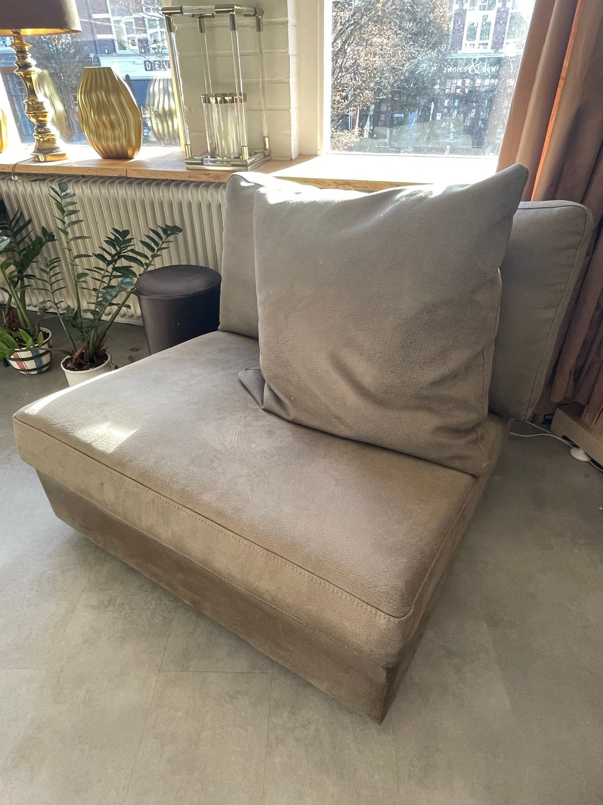 Groene leren fauteuil van H&H, Huis en Inrichting, Ophalen, Gebruikt, Leer