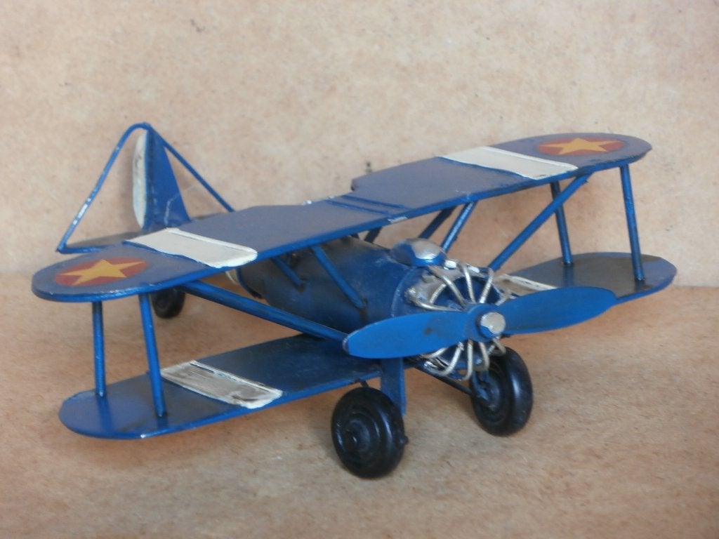 Oud model vliegtuig Fokker WWI dubbeldekker militaire oorlog, Ophalen of Verzenden, Gebruikt, Schaalmodel