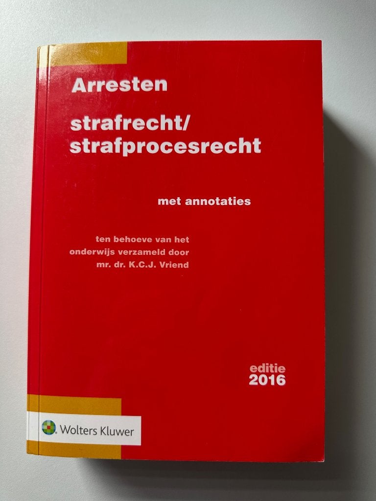 Arresten - Strafrecht / Strafprocesrecht, Ophalen of Verzenden, Zo goed als nieuw, Natuurwetenschap