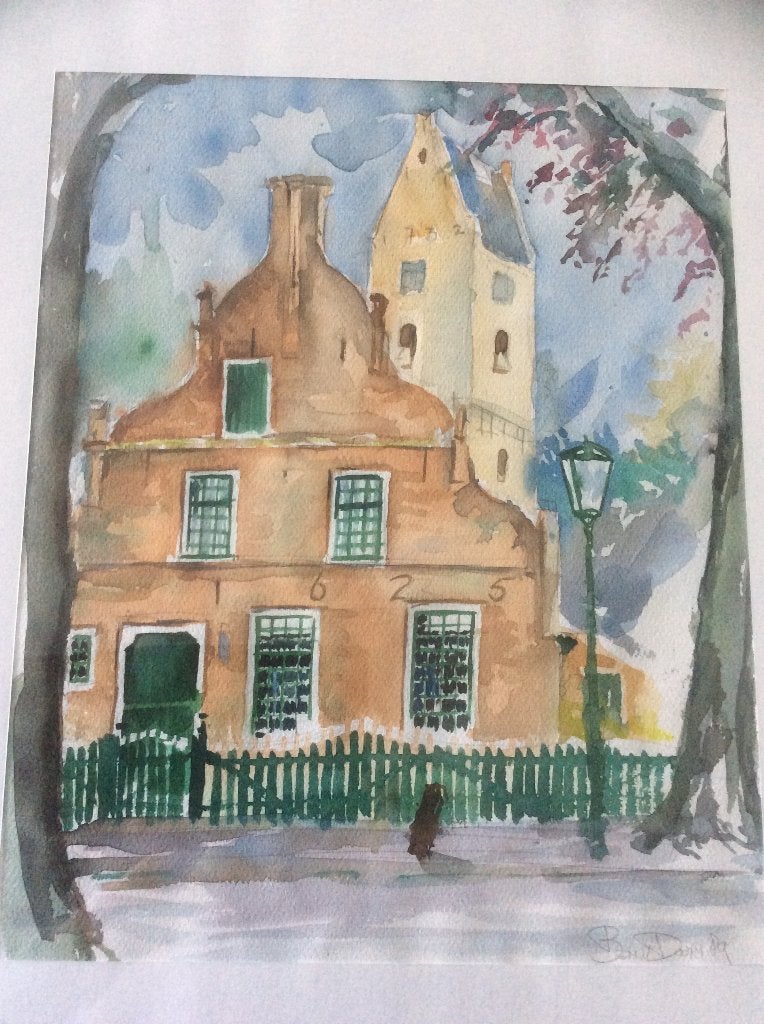 Aquarel Ameland, Antiek en Kunst, Ophalen, Gedateerd, Impressionistisch, Aquarel