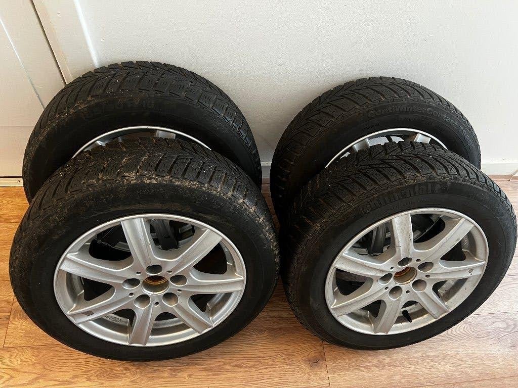4x Continental winterbanden op Rial lichtmetalen velgen, Gebruikt, 15 inch, Banden en Velgen, Personenwagen