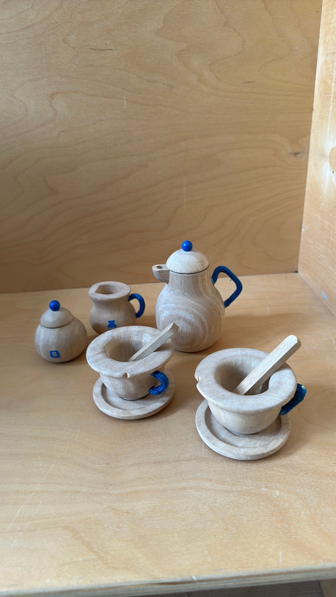 Houten kinderservies, Kinderen en Baby's, Speelgoed | Houten speelgoed, Ophalen of Verzenden, Gebruikt