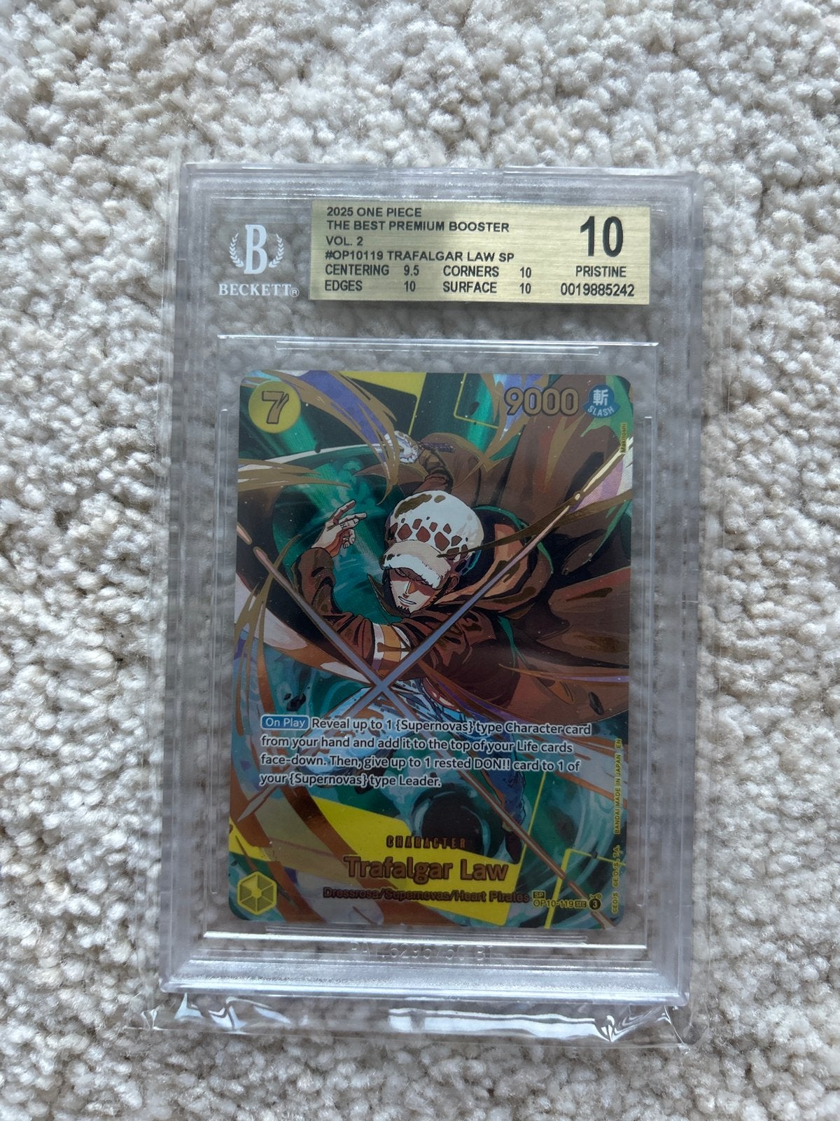 One Piece Law PRB02 - The Best Vol 2 BGS 10, Ophalen, Nieuw, Losse kaart, Foil