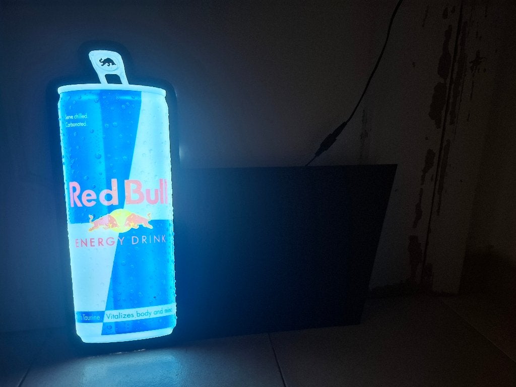 Zeldzame lichtreclame Redbull met schrijfbord, Ophalen of Verzenden, Nieuw, Lichtbak of (neon) lamp