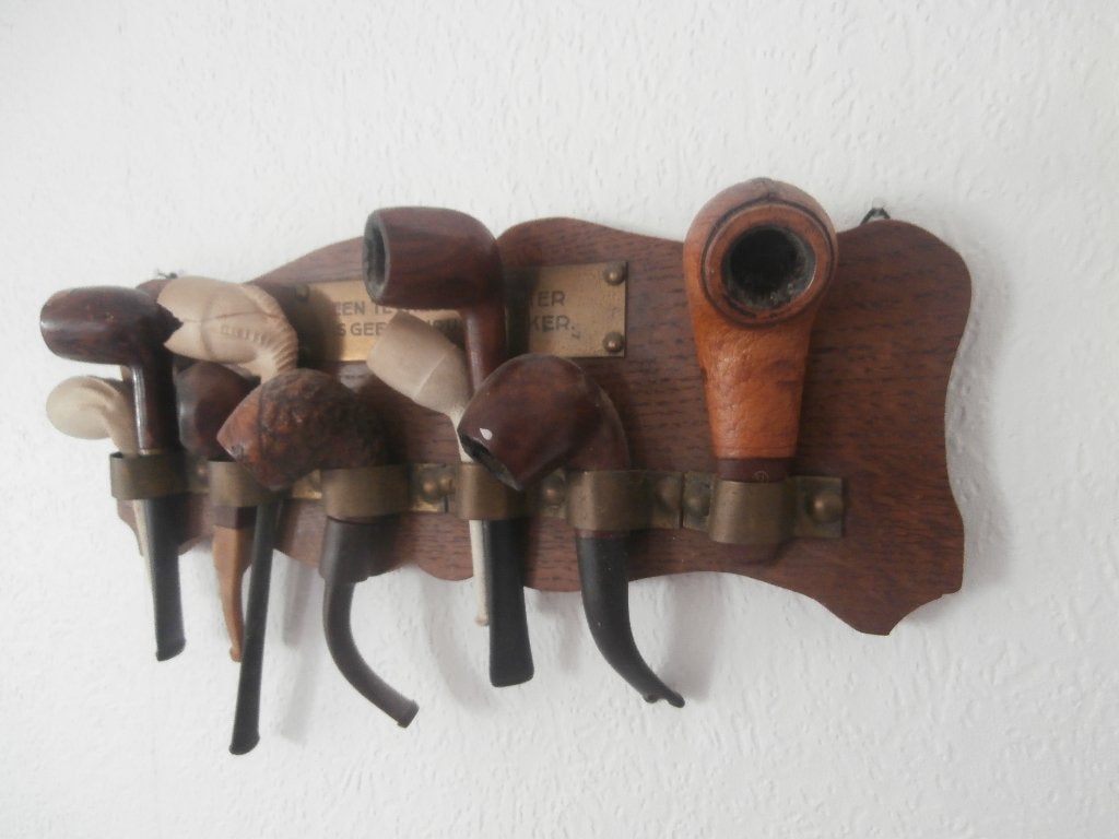 Antiek Pijpenrek met 9 Tabakspijpen, Ophalen of Verzenden, Gebruikt, Overige typen