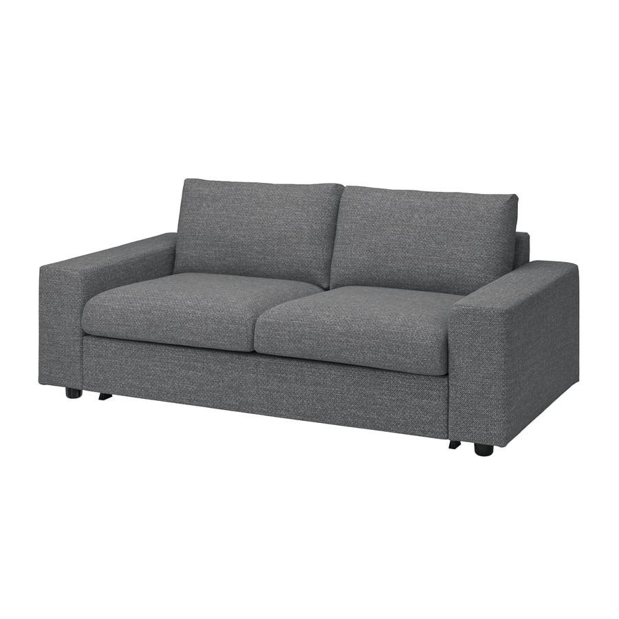 IKEA VIMLE 2-zits slaapbank – Lejde grijs/zwart – z.g.a.n., Ophalen, Zo goed als nieuw, Tweepersoons, Grijs