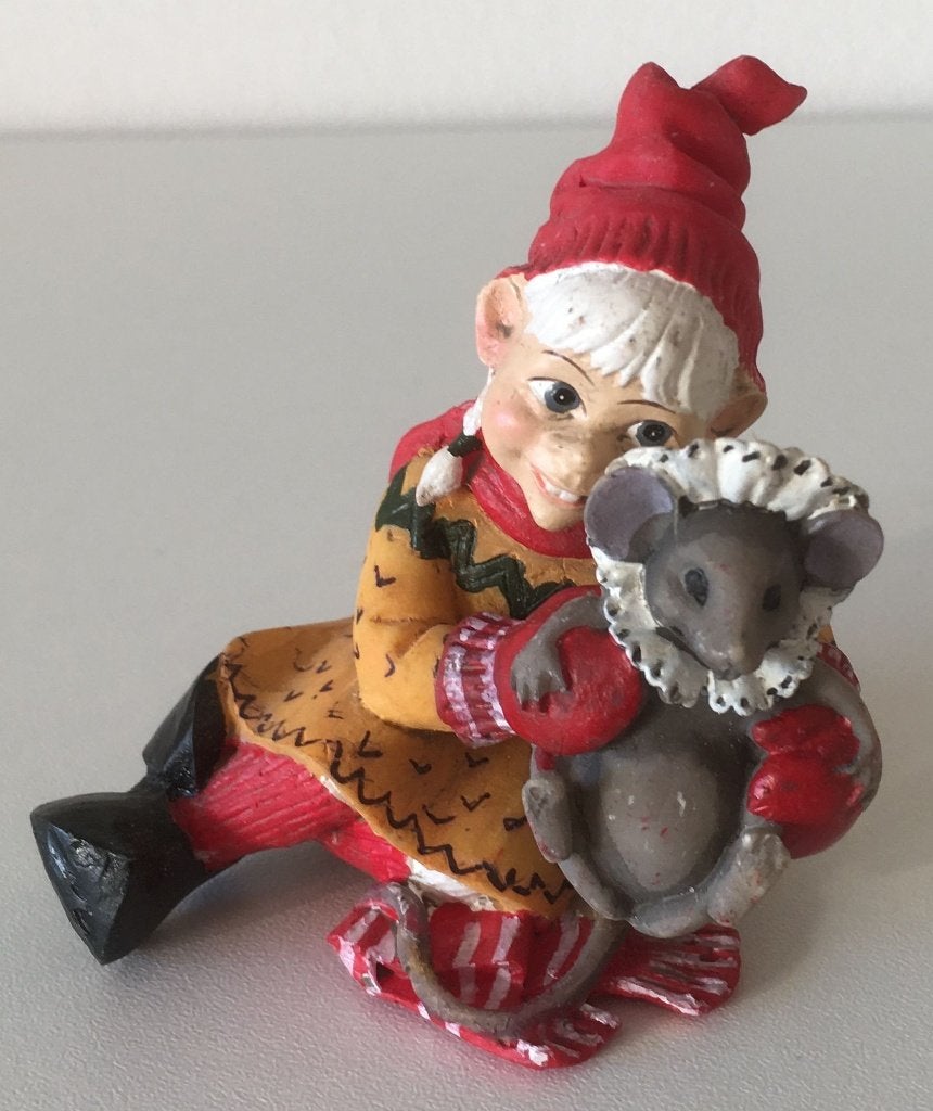 Gardsnissers uit Noorwegen Gnome with Mouse (nieuw) kabouter, Verzamelen, Beelden en Beeldjes, Nieuw, Fantasy, Verzenden