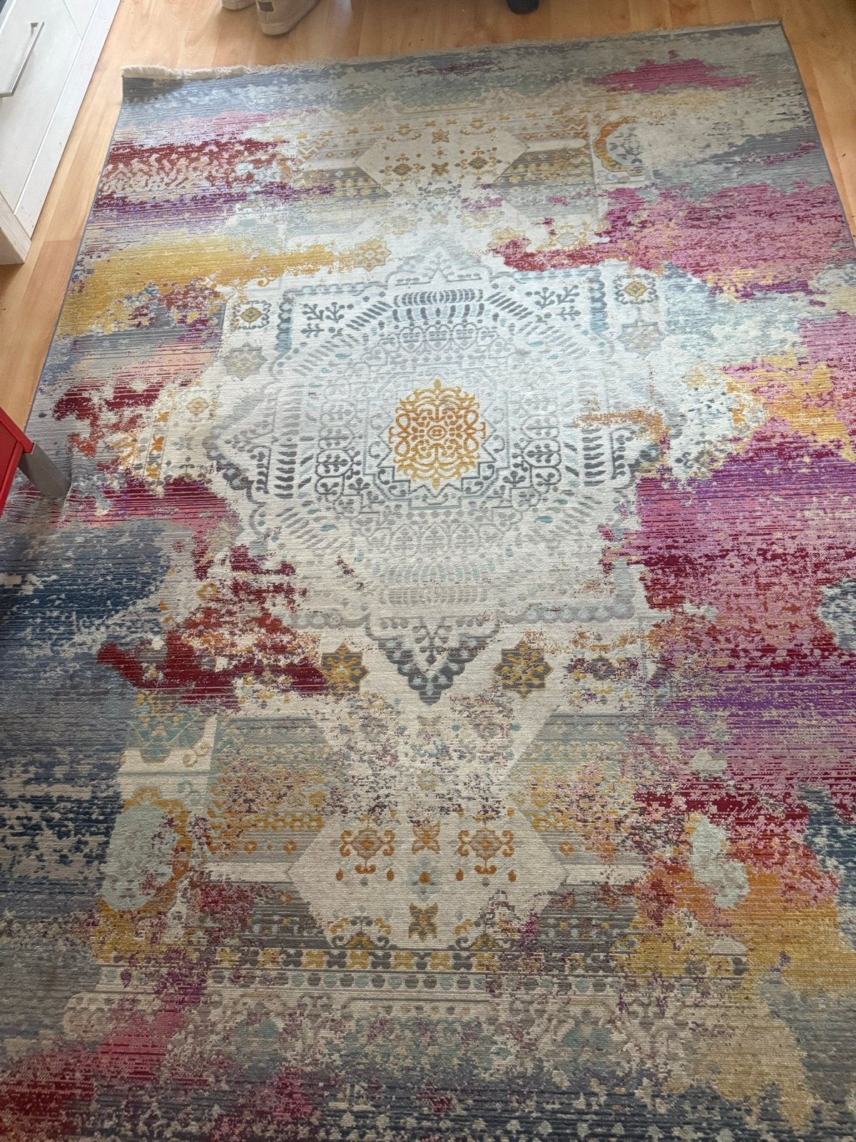 BOBOCHIC Viki vloerkleed 162x230 cm kleurrijk patchwork, Ophalen, Gebruikt, 150 tot 200 cm, 150 tot 200 cm