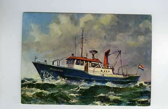 scheepvaart-foto-OESTGEEST-werf akerboom- RWS- welsinge, Ophalen of Verzenden, 1940 tot 1960, Zuid-Holland
