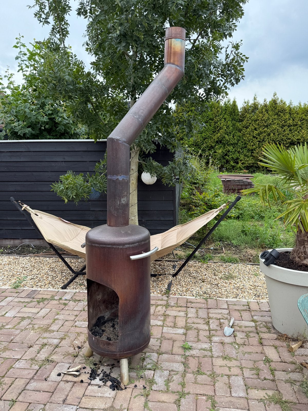 Buitenkachel / allesbrander volledig RVS, Tuin en Terras, Tuinhaarden, Ophalen, Gebruikt