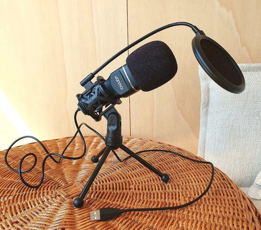 Microfoon podcast, vlogs - usb tafelstandaard, Muziek en Instrumenten, Microfoons, Ophalen of Verzenden, Zo goed als nieuw, Studiomicrofoon