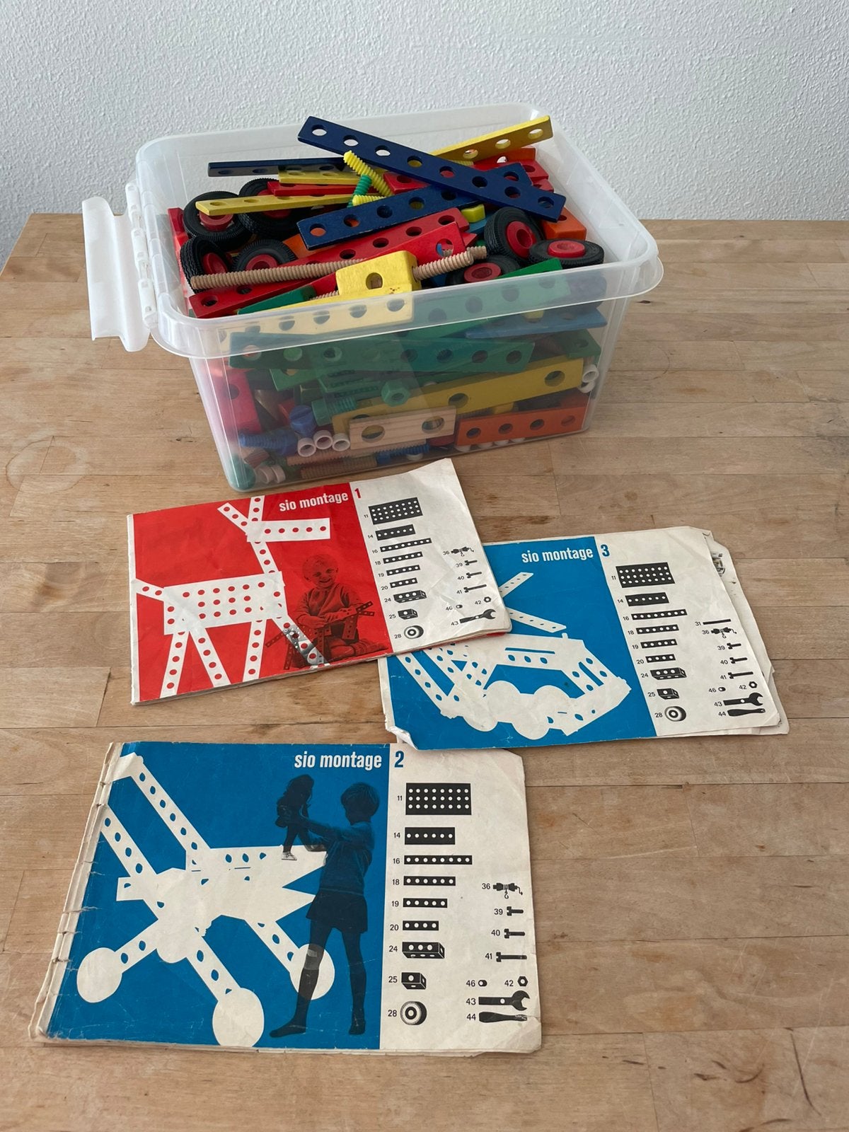 Doos vol vintage Sio Montage, hout, Ophalen, Gebruikt, Overige typen