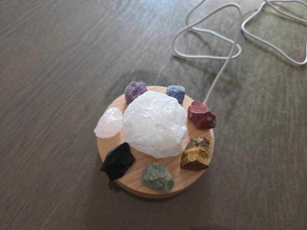 Deluxa Mystic Crystal Lamp - Chakra Lamp met Edelstenen, Ophalen of Verzenden, Zo goed als nieuw, Spiritualiteit algemeen, Overige typen