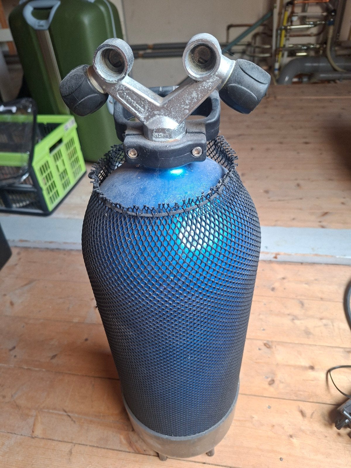 15L Duikfles met dubbele kraan (geen keur), Ophalen, Gebruikt, Duikfles