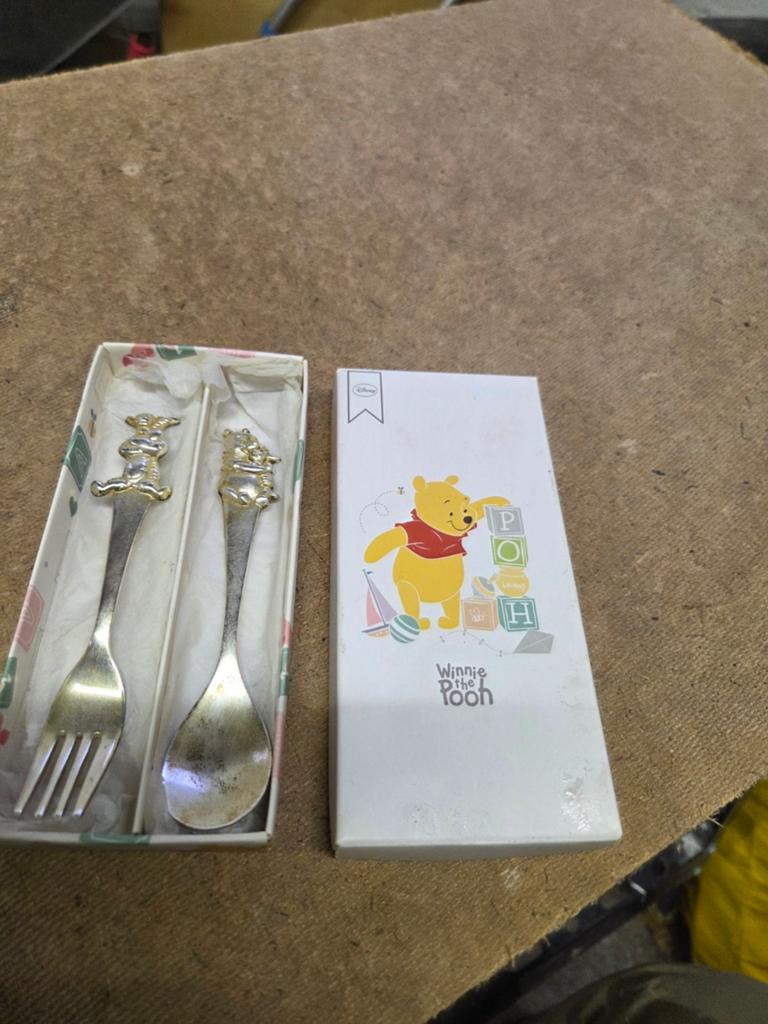 Disney Winnie de Poeh Bestekset - Vork en Lepel, Ophalen of Verzenden, Winnie de Poeh of vrienden, Gebruikt, Servies