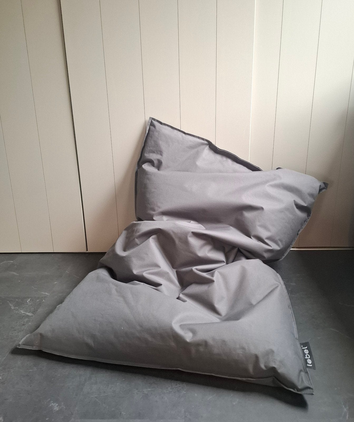 Leenbakker Label Zitzak Extra Groot Grijs (100x140cm), Ophalen, Zo goed als nieuw, Grijs, Zitzak
