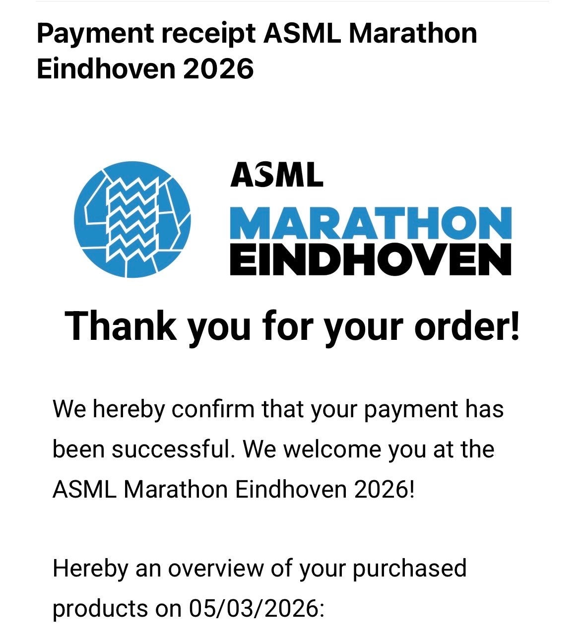 Startbewijs ASML kwart marathon, Tickets en Kaartjes, Sport | Overige