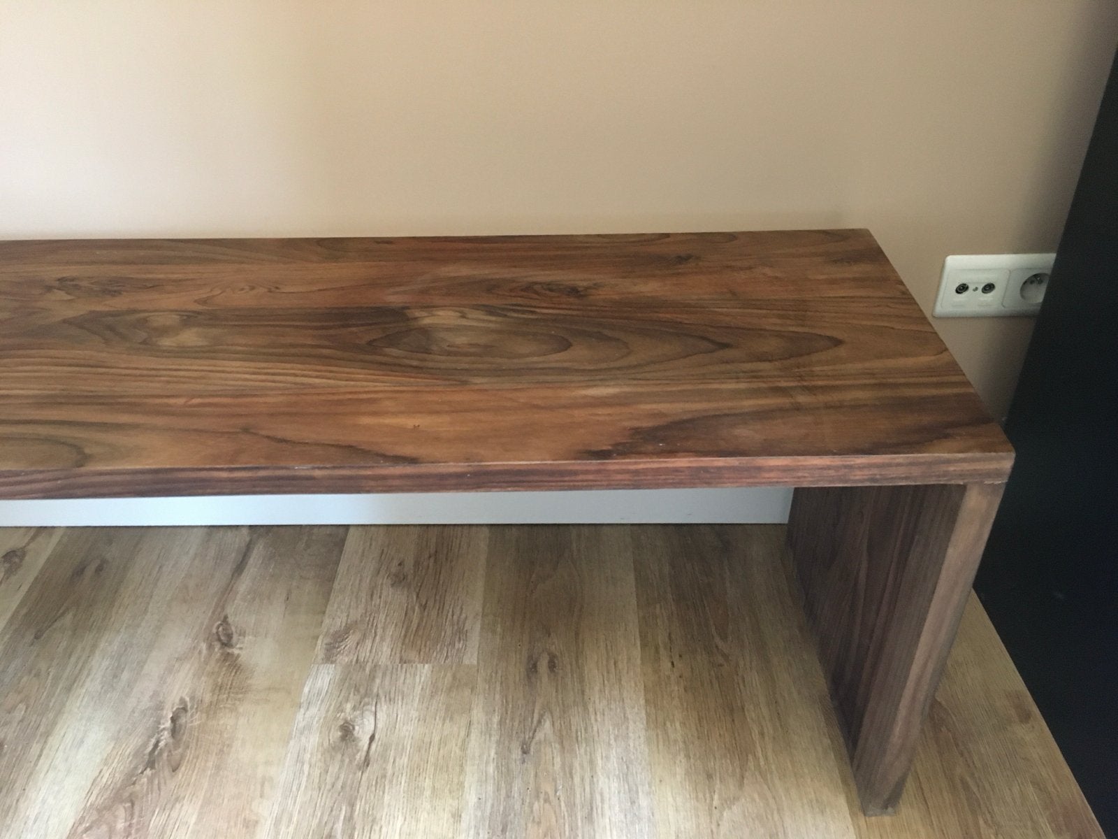 Massief houten bankje 40x120 cm, Huis en Inrichting, Tafels | Bijzettafels, Ophalen, Minder dan 45 cm, Gebruikt, 75 cm of meer
