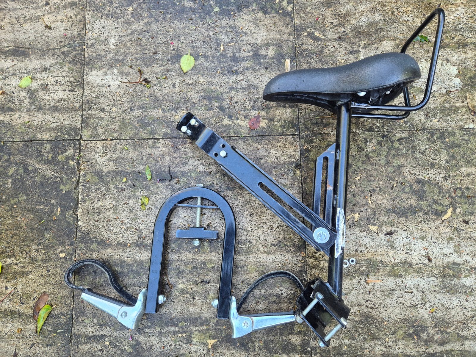 Kinderzadel voor op voorkant van de fiets, Fietsen en Brommers, Ophalen, Gebruikt, Voorzitje, Voetsteuntjes
