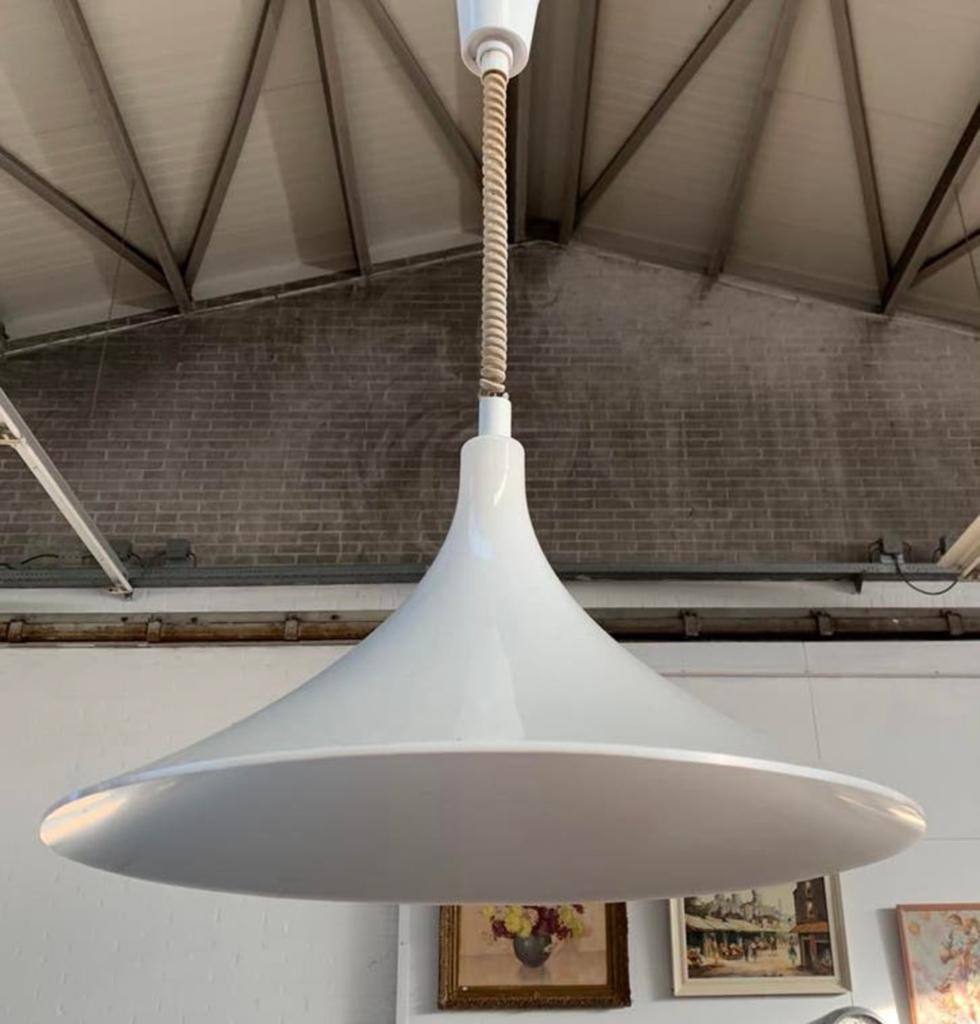 Vintage Lamp Kunststof heksenhoed hanglamp uit jaren 70., Ophalen of Verzenden
