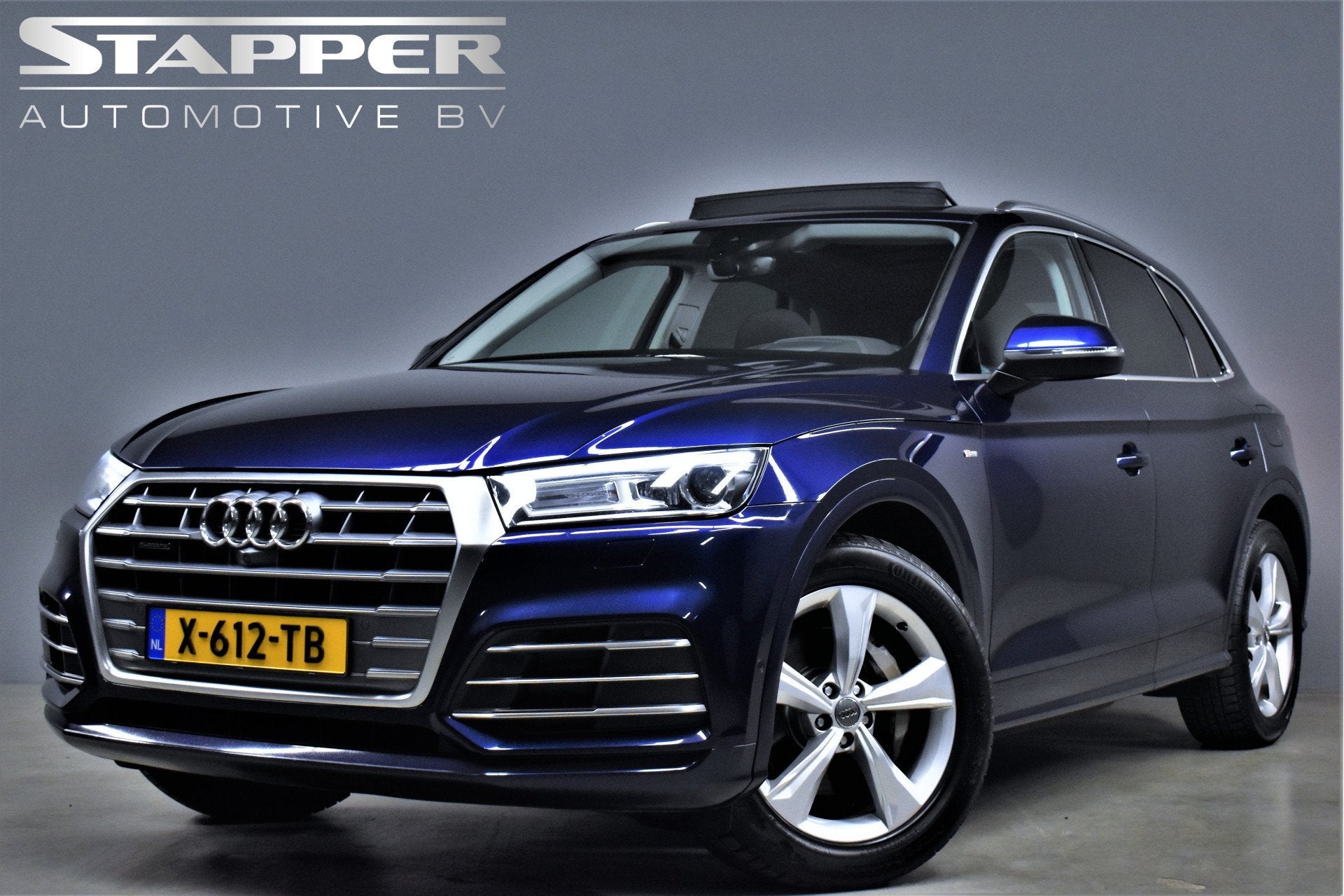Audi Q5 50 TFSI e 299pk Quattro S-Line Pano/Luchtvering/Virt, Automaat, 4 cilinders, Blauw, Bedrijf
