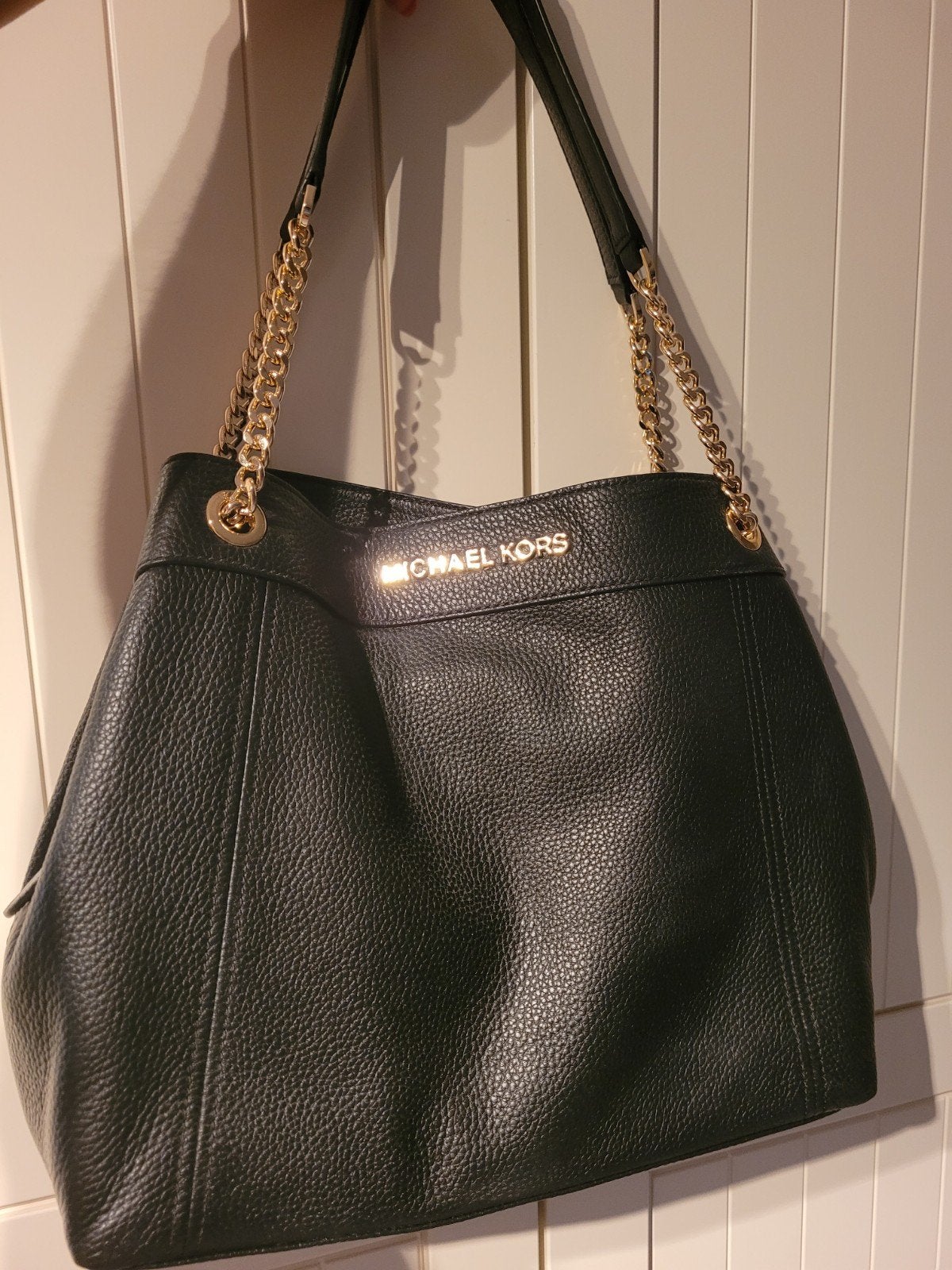 Michael Kors zwarte leren tas ORIGINAL!!!, Ophalen of Verzenden, Zo goed als nieuw, Zwart, Handtas