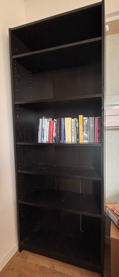 IKEA Billy boekenkast zwartbruin 202x80x28 cm, Ophalen, Met plank(en), Gebruikt, 50 tot 100 cm