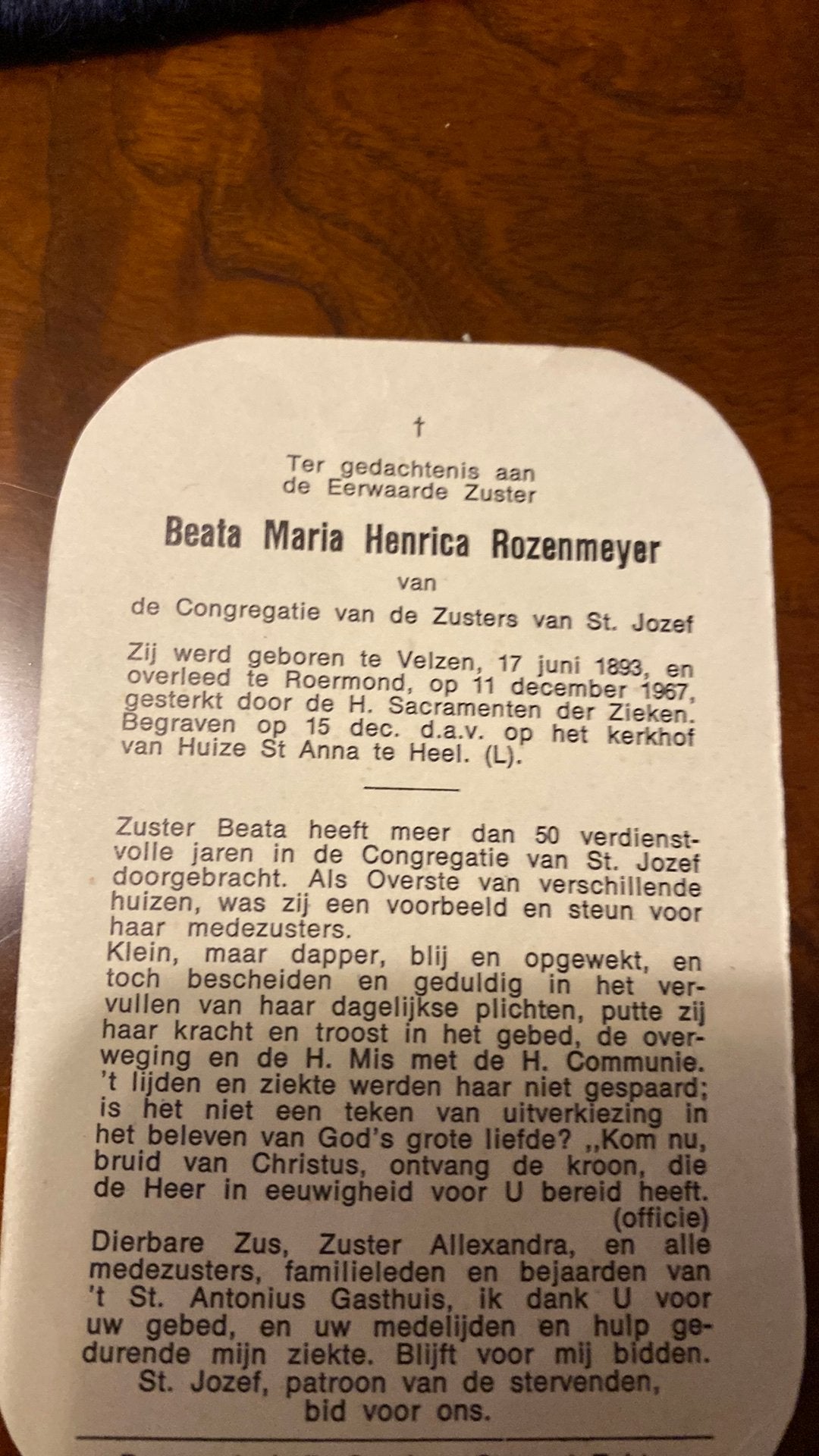 Zr BMH Rozenmeijer 1883 Velzen 1967 Roermond Heel, Verzamelen, Ophalen of Verzenden