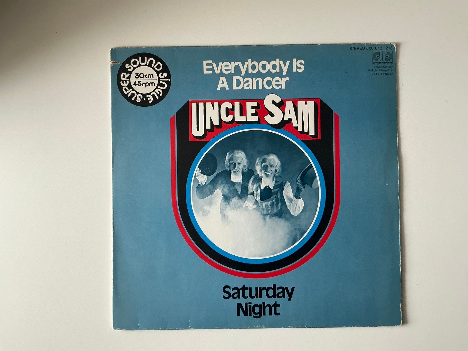 Uncle Sam – Everybody Is A Dancer / Saturday Night 12” disco, Gebruikt, Disco, 12 inch, Overige typen