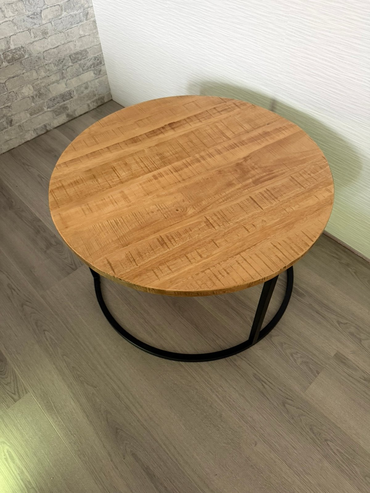 Te koop  bijzettafel/ salon tafel steelwood, Ophalen, 50 tot 100 cm, 100 tot 150 cm, Rond