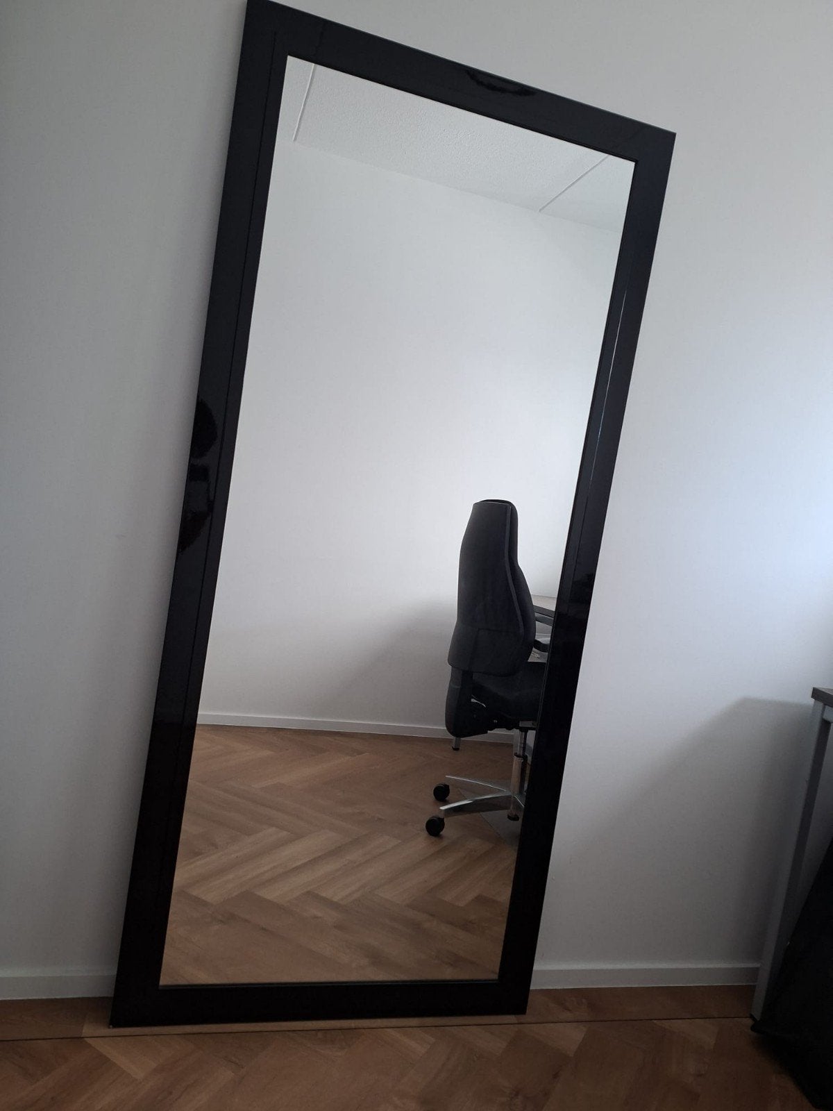 Grote zwarte spiegel 180x82 cm - staand of hangend, Ophalen, Gebruikt, 75 tot 100 cm, 150 tot 200 cm
