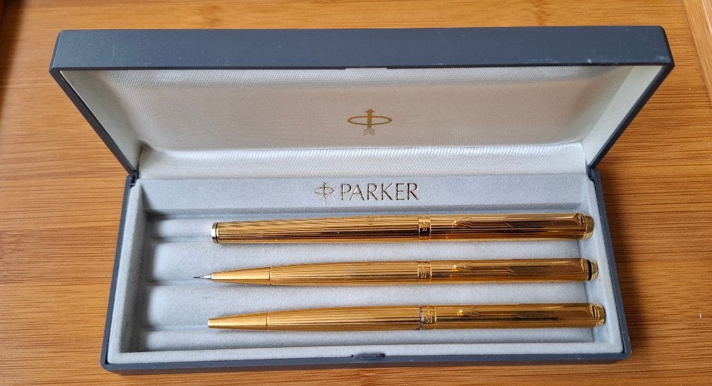 Vintage Parker 95 set, Ophalen of Verzenden, Gebruikt, Vulpen, Parker